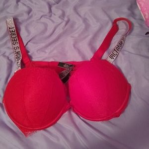 Victoria Secret Shine Strap Rhinestone Bra 36C